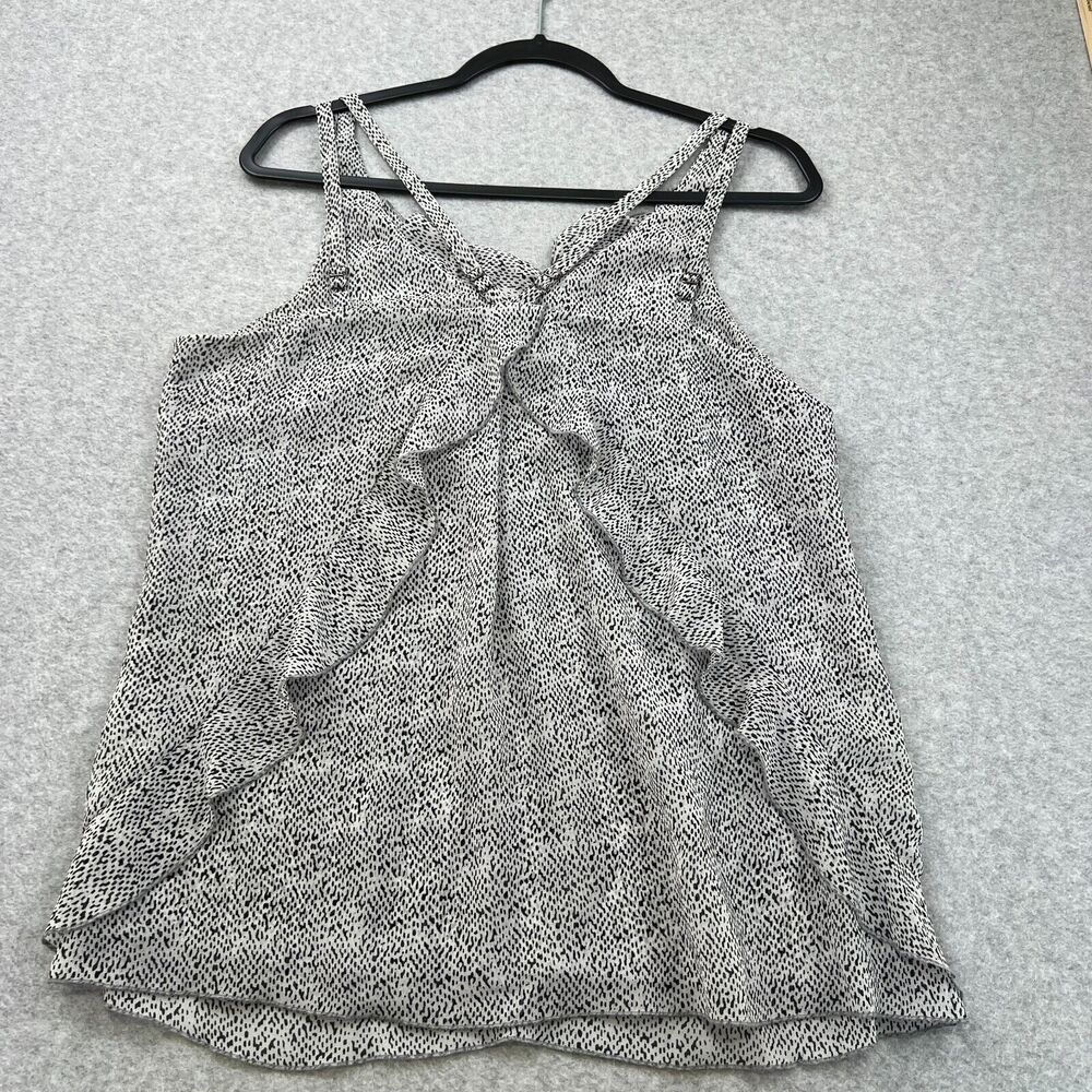 CAbi Flitter Top white/black Dot Y2K 90's‎ Style Underwire Tankini Size Small